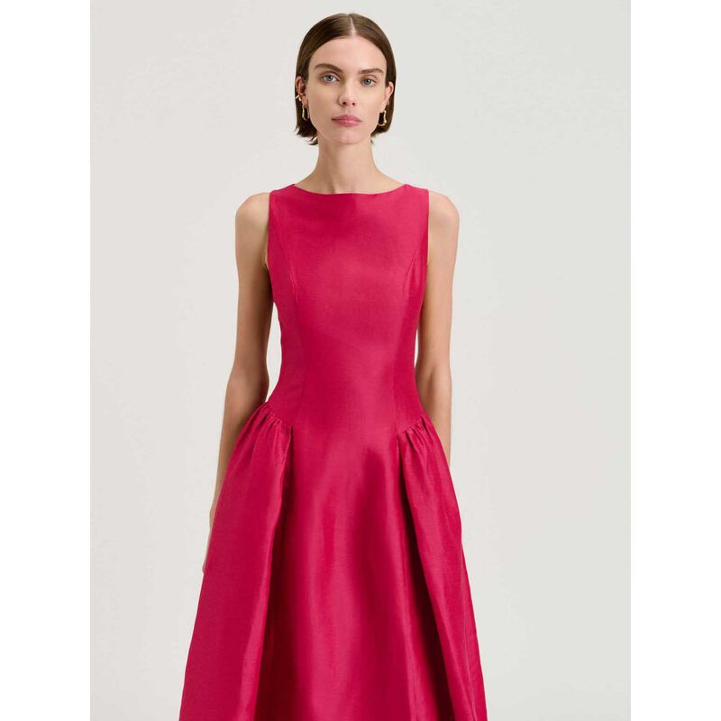 Veronika Maine Linen Blend Midi Dress image number 3